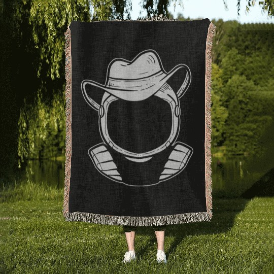 Astronaut Cowboy Astronaut Gift Woven Blankets