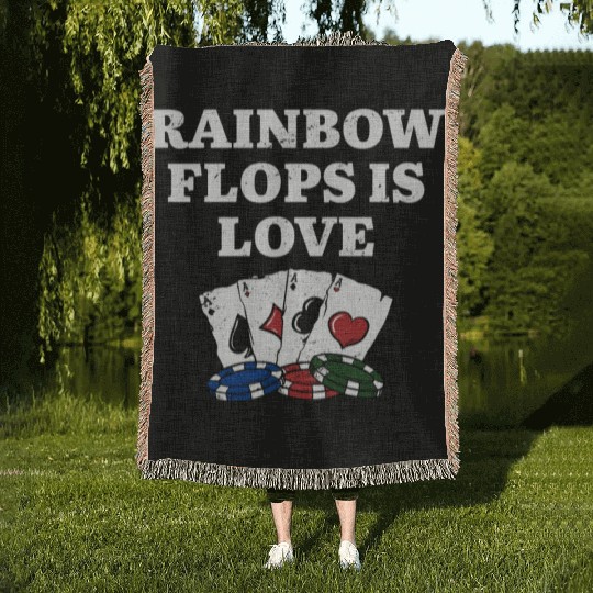 Rainbow Flops is Love Gambler Poker Gambling Woven Blankets