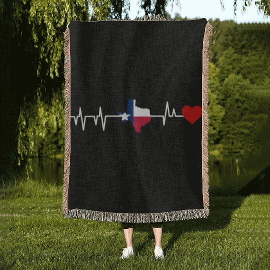 Texas Heartbeat Gift Woven Blankets