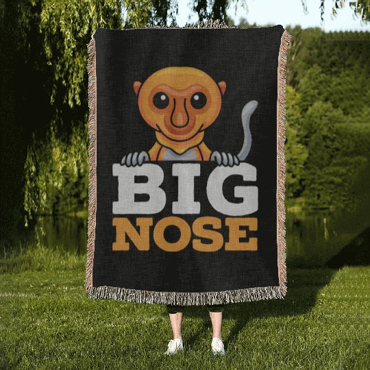 Big Nose Proboscis Monkey Ape Wildlife Zookeeper Woven Blankets