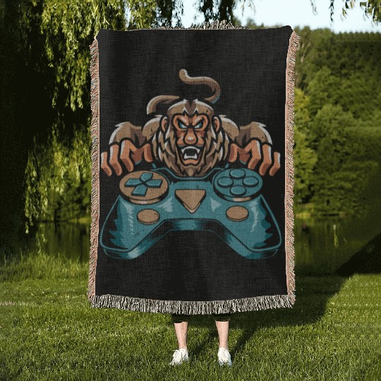 Gamer Proboscis Monkey Ape Wildlife Zookeeper Woven Blankets