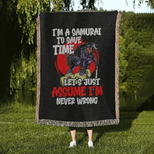 Japan Aikido Martial Arts Sword Woven Blankets