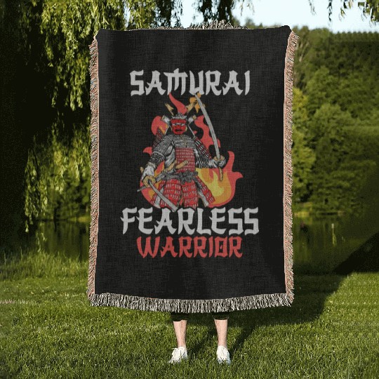 Samurai Katana Honor Woven Blankets