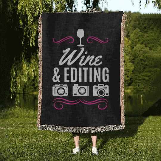 Photography Wine & Editing Photograph Camera Woven Blankets