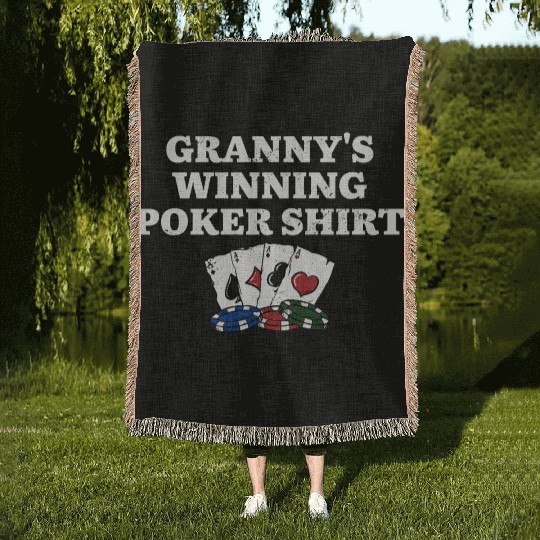 Granny's Winning Poker Woven Blankets Poker Player Grandma
