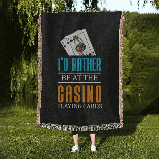 Gambling Winner Dice Blackjack Woven Blankets