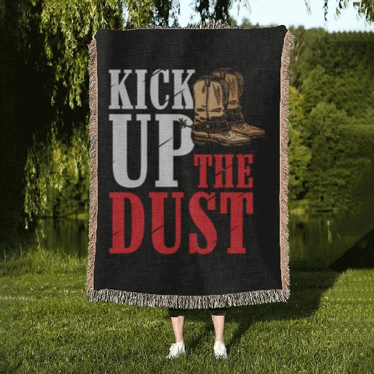 Cowboy Horses Sheriff Star Woven Blankets