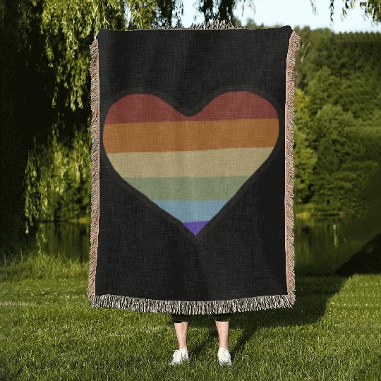 Lgbtq Gay Pride Month Rainbow Love Is Love Woven Blankets
