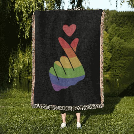 Lgbtq Gay Pride Month Rainbow Love Is Love Woven Blankets