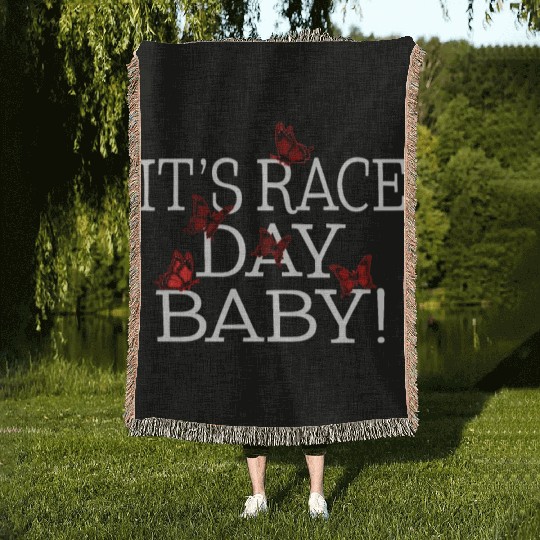 Racing Woven Blankets, It's Race Day Baby Butterfly Woven Blankets,