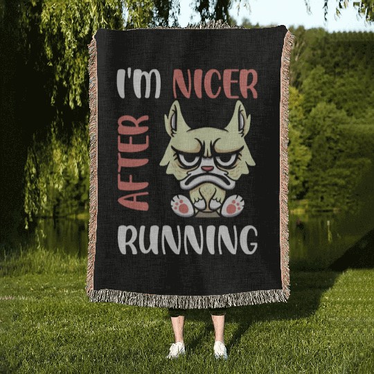 I'm Nicer After Running Woven Blankets