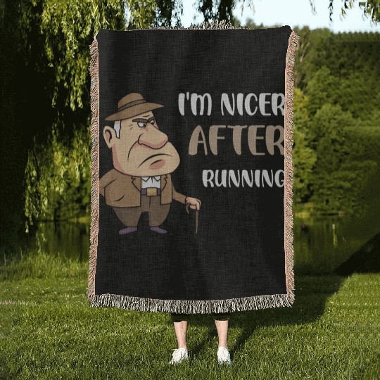 I'm Nicer After Running Woven Blankets