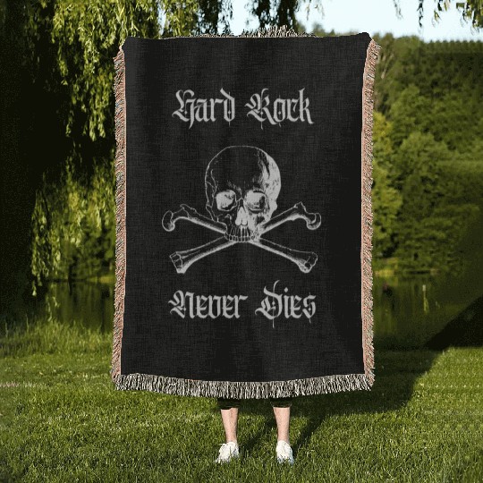 Hard Rock Never Dies Woven Blankets