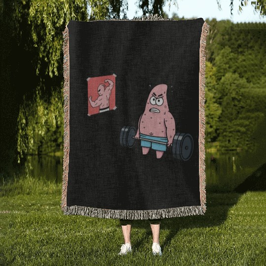 Majin Buu vs Patrick - Funny Anime Gym and Workout Woven Blankets