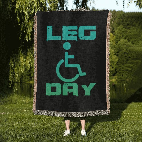 Leg Day Handicapped Wheelchair 18 Woven Blankets