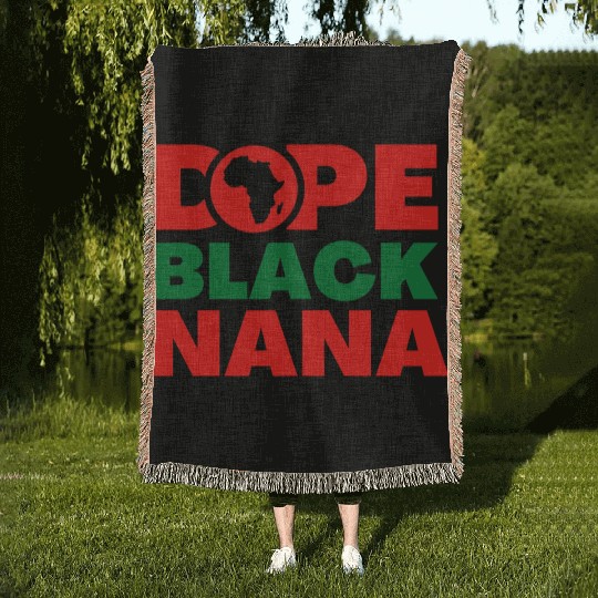 Dope Black nana Woven Blankets