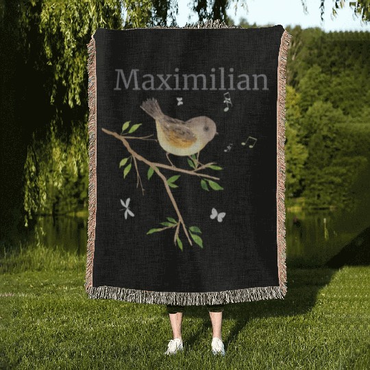 Waldier Vogel Name Maximilian Woven Blankets