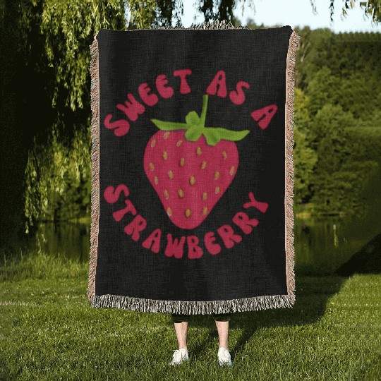 Sweet As A Strawberry Woven Blankets