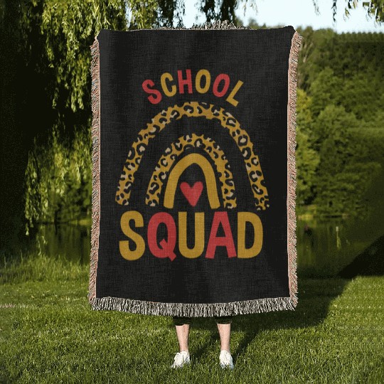Back To School Leopard School Squad Woven Blankets