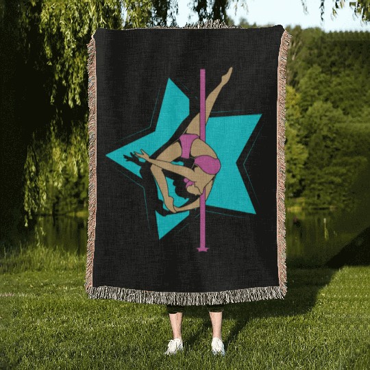Workout Dance Pole Dancer Woven Blankets