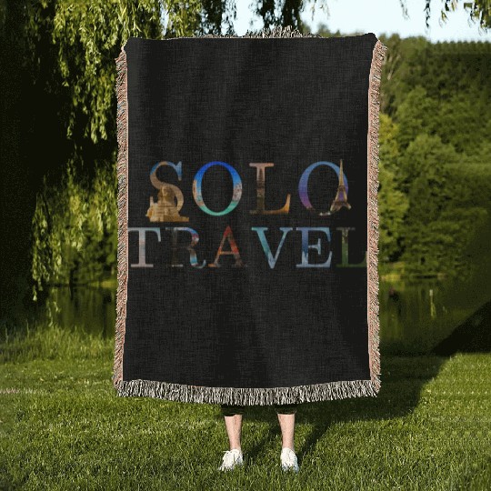 in love with solo travel, in all seasons Woven Blankets