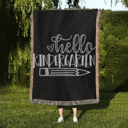Hello Kindergarten Back to School Student Teacher Woven Blankets