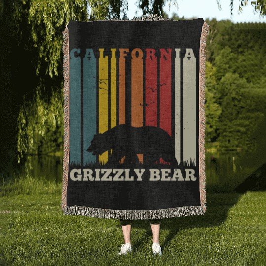 California Bear Retro Woven Blankets