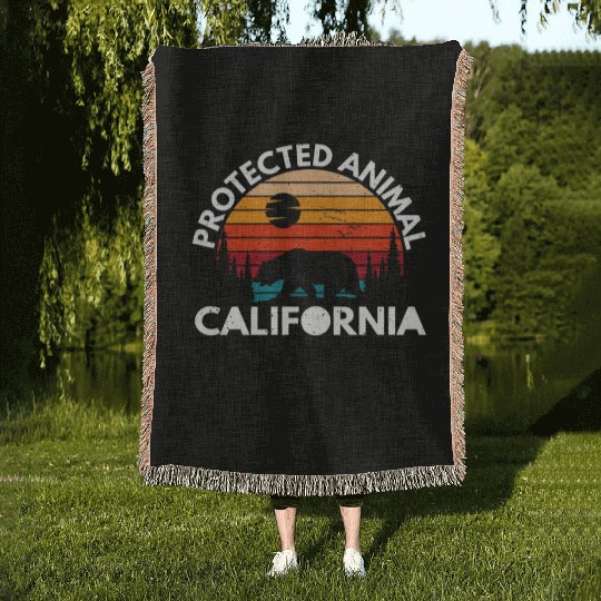 California Bear Retro Woven Blankets