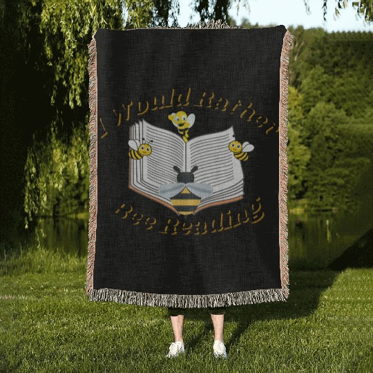 I Would Rather Bee Reading Essential Woven Blankets