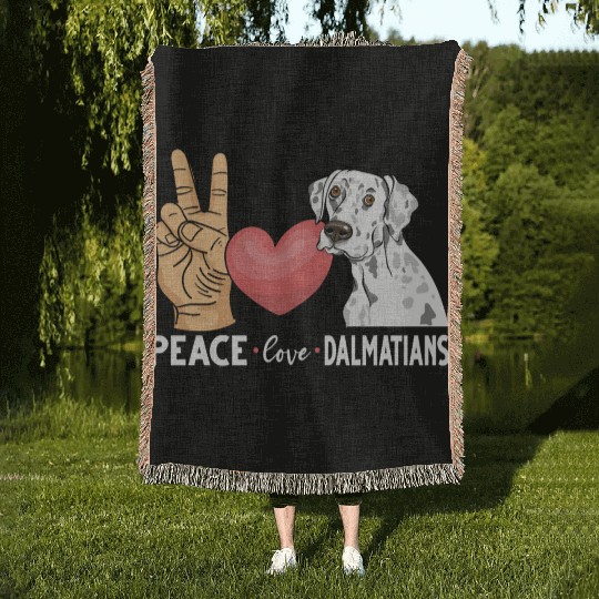 Cute Dalmatian Dog Lover Woven Blankets