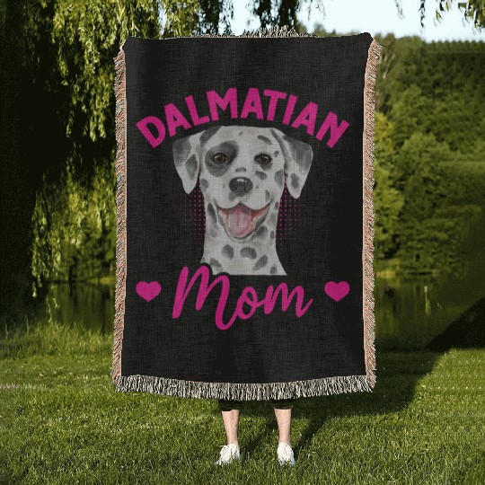Dog Lover Puppy Cute Dalmatian Mom Woven Blankets