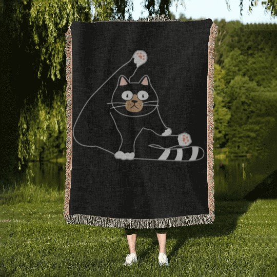 What Stripper Black Cat Funny Design Woven Blankets