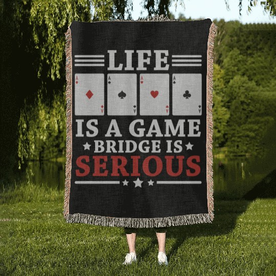 Gambling Cards Poker Face Regulars' Table Woven Blankets