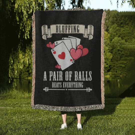 Card Game Blackjack All In Woven Blankets