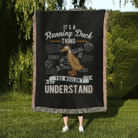 It's A Running Duck Thing Woven Blankets