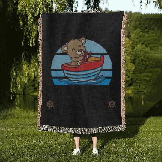 Sailing Sailboat Boating Kid Child Yacht Boat Woven Blankets