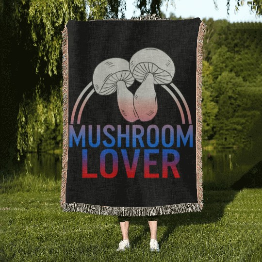 Fungi Woven Blankets, The Mushroom Lover Woven Blankets, Funny