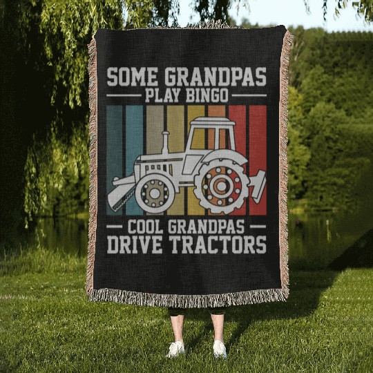 Some Grandpas Play Bingo Cool Grandpas Woven Blankets