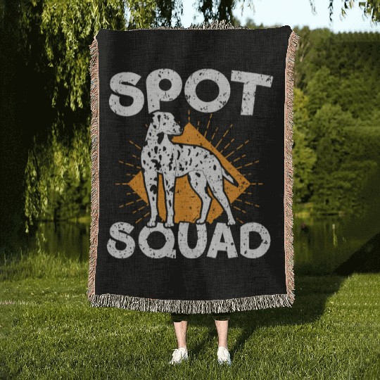 Spot Squad Paw Love Puppy Breeder Dalmatian Dog Woven Blankets