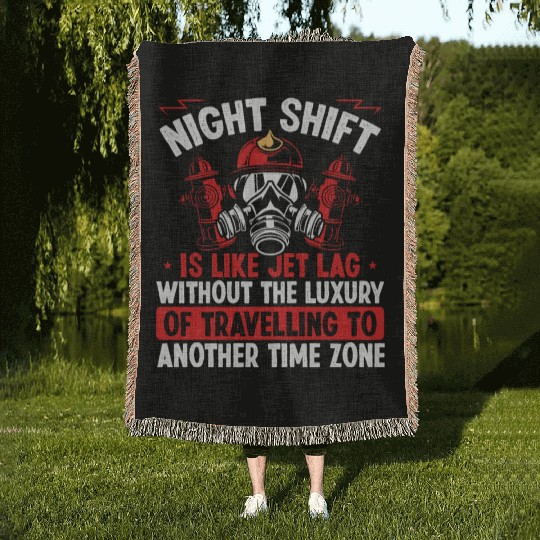 Fire Hose Fire Masn Night Shift Firefighter Woven Blankets