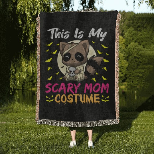 This Is My Scary Mom Costume Funny Halloween Woven Blankets