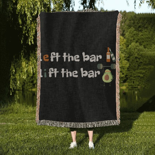 lift the bar avocado Woven Blankets