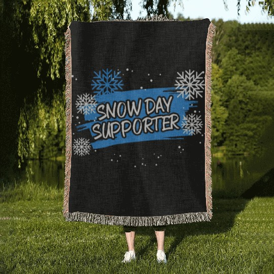 Snow Day Supporter Ice Cold Snowy Winter Season Woven Blankets