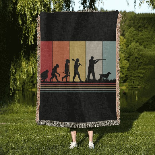 Deer Hunter Evolution Retro Hunting Woven Blankets