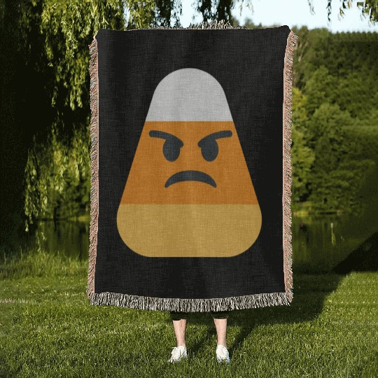 Angry Candy Corn Halloween Costume Woven Blankets