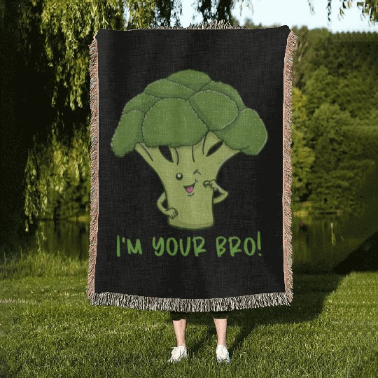 I m Your Bro for Broccoli Lover Woven Blankets