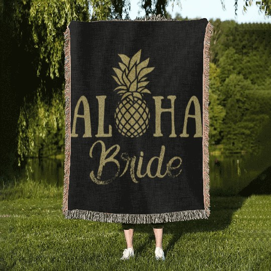 Aloha Bride Pineapple Hawaii Woven Blankets
