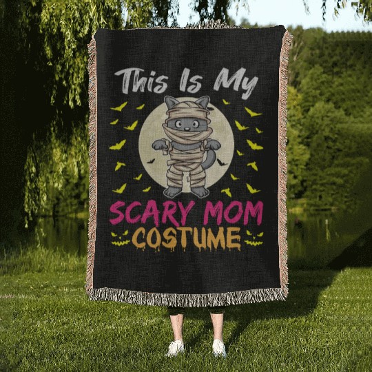 This Is My Scary Mom Costume Funny Halloween Woven Blankets
