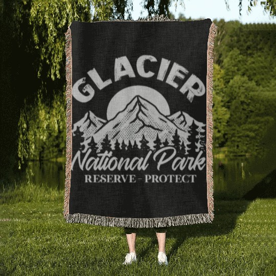 Glacier National Park Reserve Protect Woven Blankets