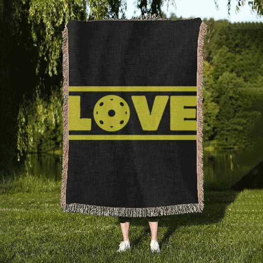 Pickleball Love Matching Retro Vintage Cute Pickle Woven Blankets